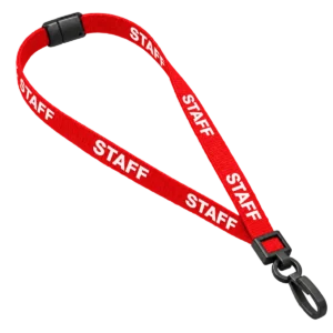 Red Staff Lanyard with Plastic J Clip