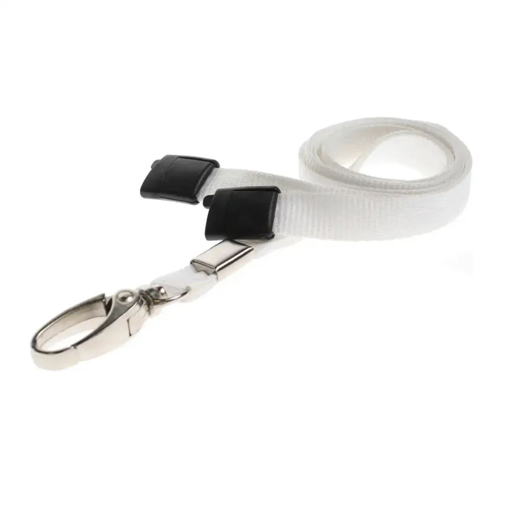 White Lanyards with Metal Lobster Clip