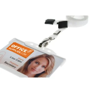 White Lanyard with Metal Lobster Clip 4