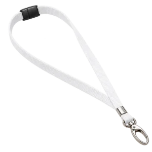 White Lanyards with Metal Lobster Clip