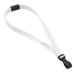 White Lanyards with Plastic J Clip