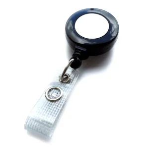 Black Solid Core Retractable ID Badge Reel