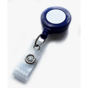 Blue Solid Core Retractable ID Badge Reel