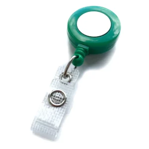 Green Solid Core Retractable ID Badge Reel