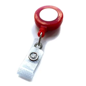 Red Solid Core Retractable ID Badge Reel