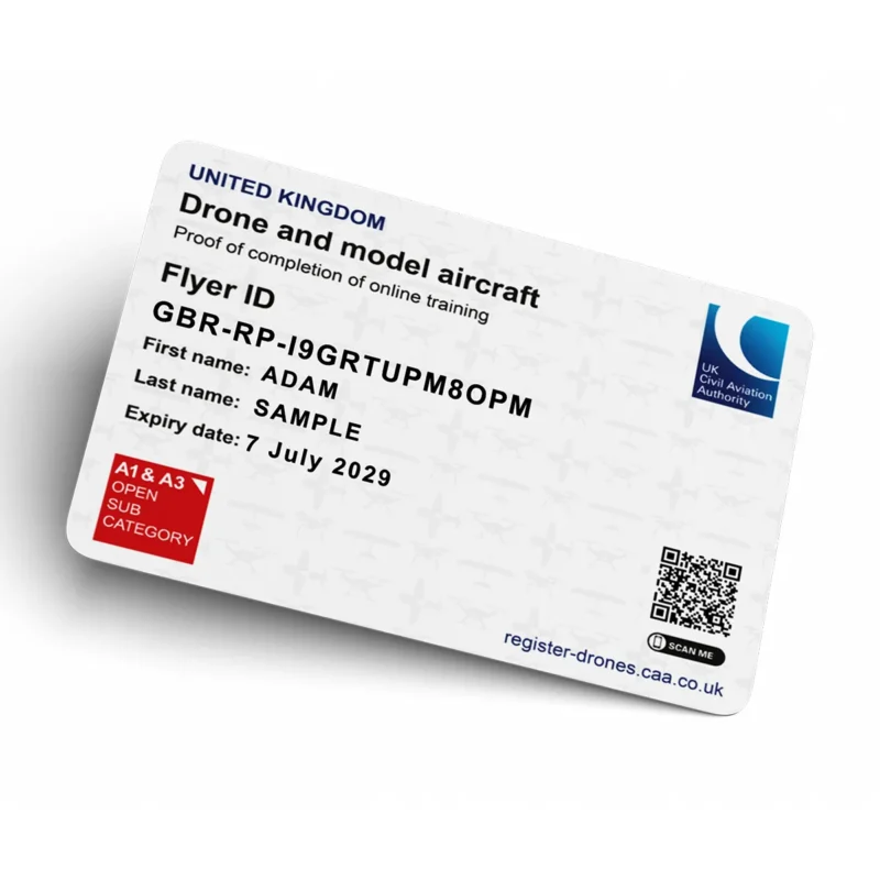 Drone Flyer Licence Id Card
