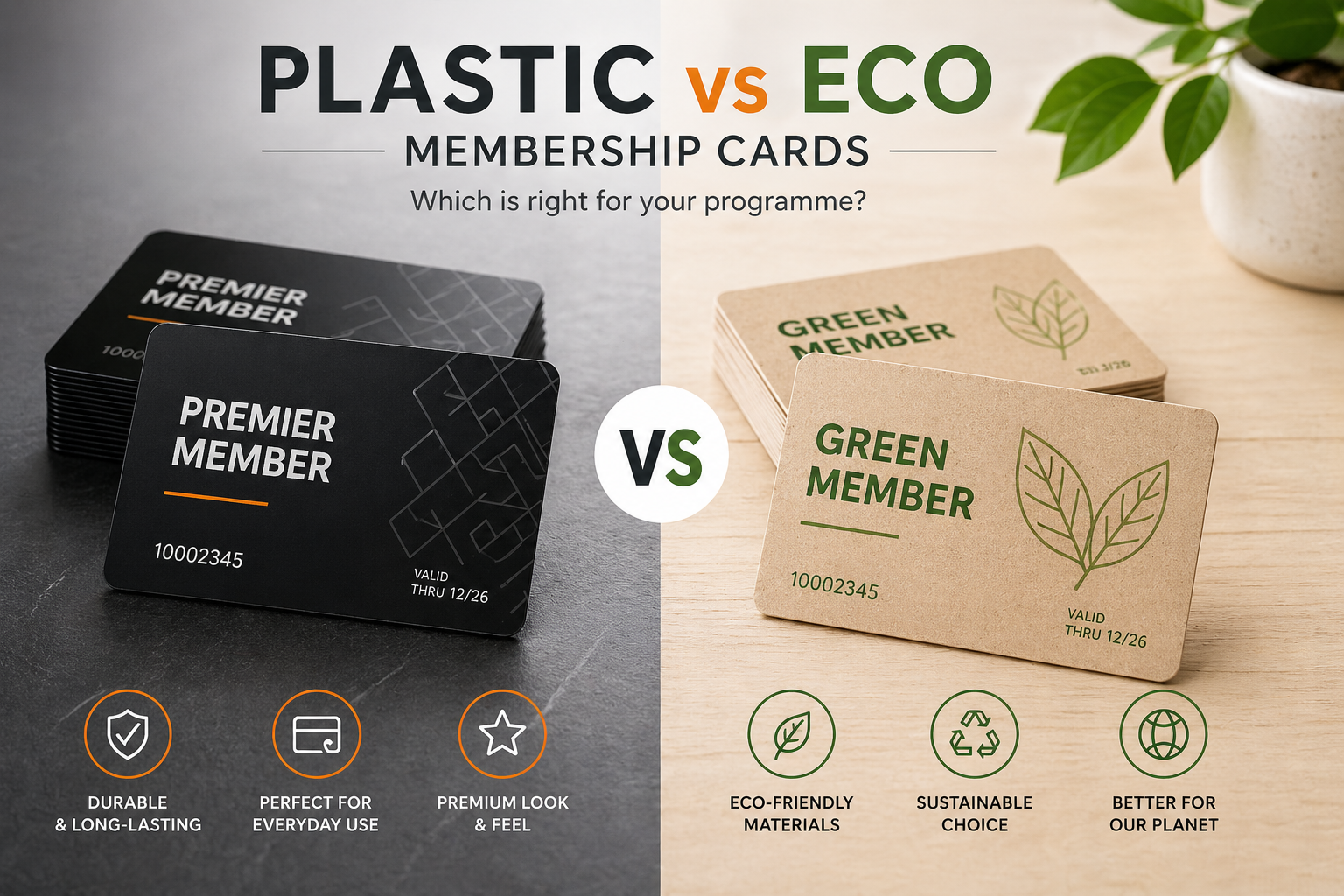 Plastic vs eco membership cards comparison