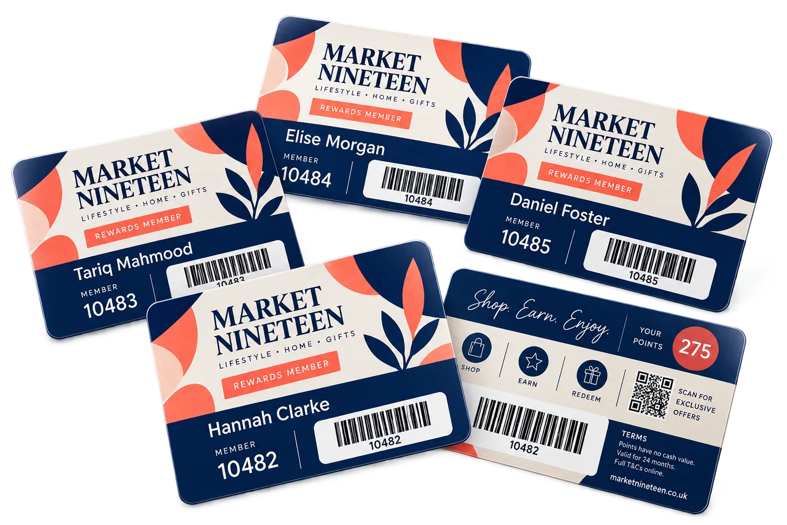 Barcode loyalty cards with retail scanner