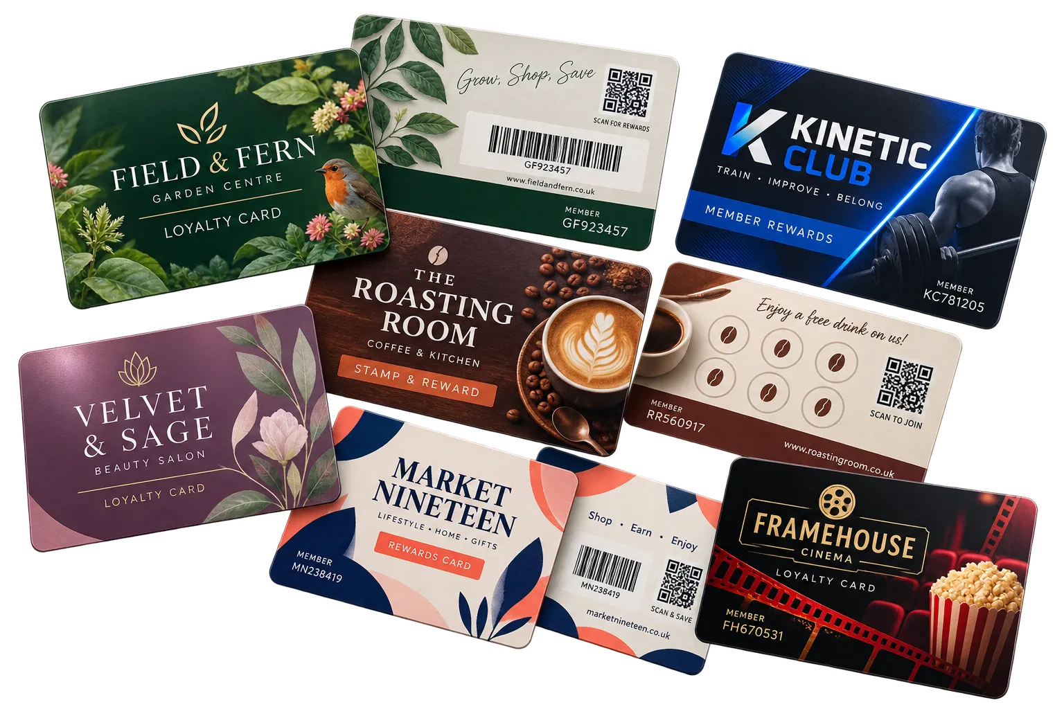 Professionally designed plastic loyalty cards