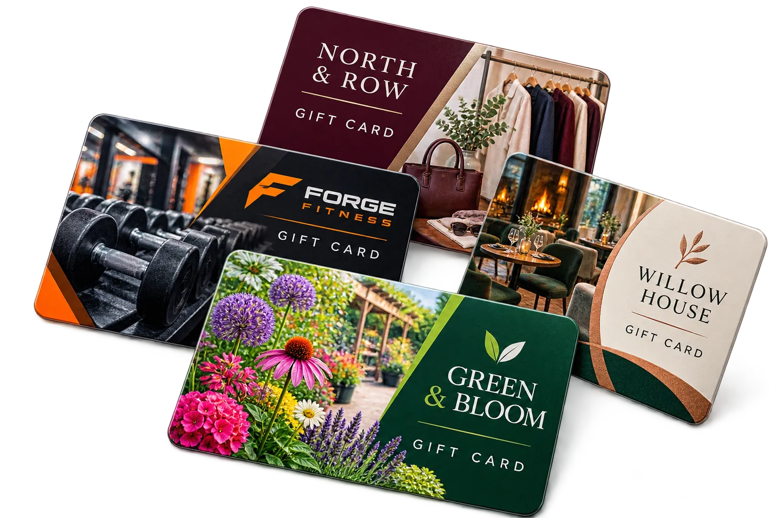 Premium printed gift cards with professional branding