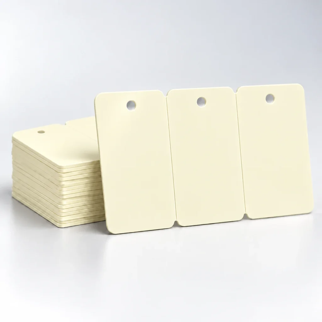 Cream Blank Three-Tag PVC Cards – CR80