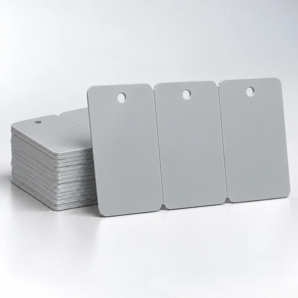 Grey Blank Three-Tag PVC Cards – CR80