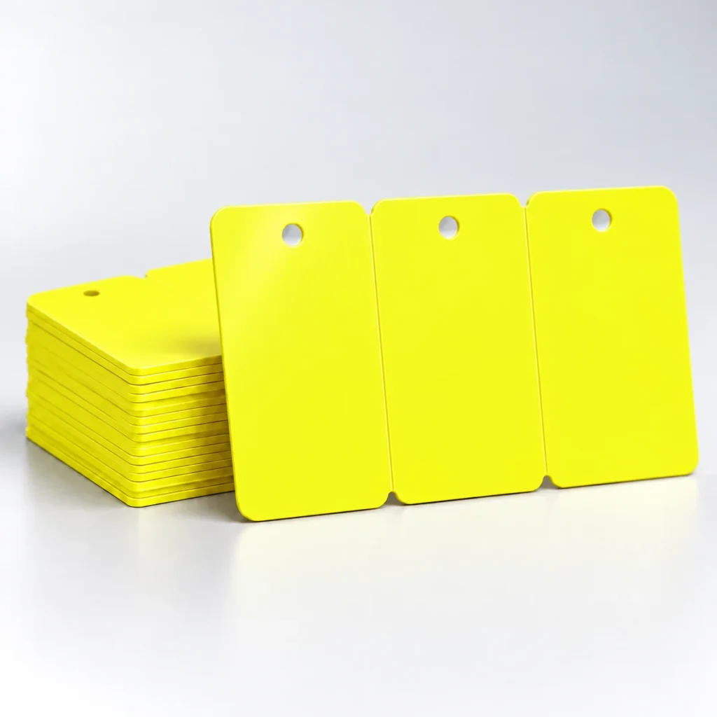 Yellow Blank Three-Tag PVC Cards – CR80