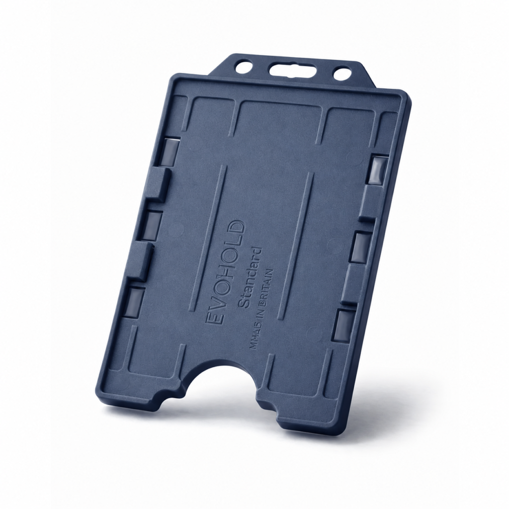 Dark Blue Id Card Holder - Double-Sided Portrait