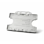 Grey double-sided landscape ID card holder for two CR80 cards
