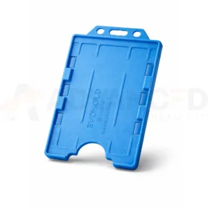 Light Blue double-sided portrait ID card holder for two CR80 cards