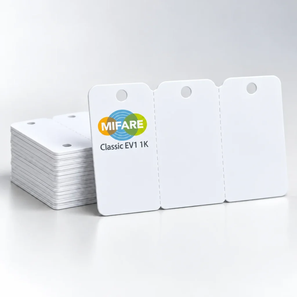 MIFARE Classic EV1 1K 3-Up Key Tag Cards – Pack of 100