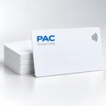PAC Access Cards with a matching card stack on a light grey background