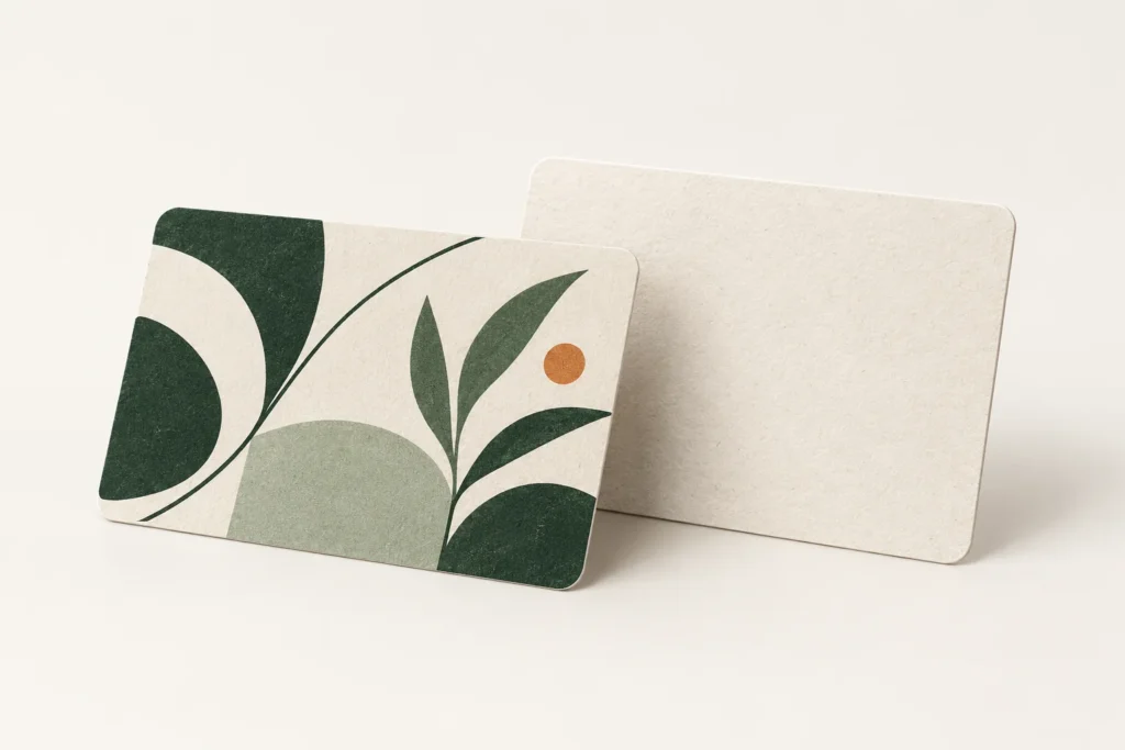 Illustrative paperboard card designs