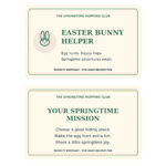 easter bunny helper card front and reverse stock design