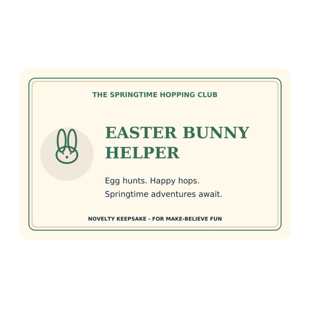 Easter Bunny Helper Card - Novelty Keepsake
