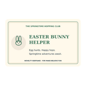 Easter Bunny Helper Card - Novelty Keepsake