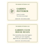 garden potterer licence card front and reverse stock design