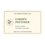 garden potterer licence card front stock design