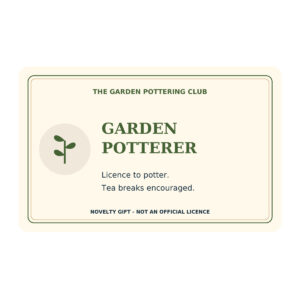 Garden Potterer Licence - Novelty Gift Card