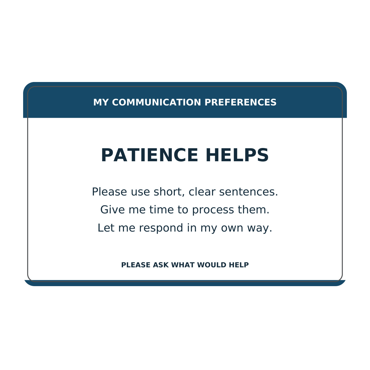 more time communication card reverse stock messages
