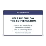 hearing support communication card reverse stock artwork