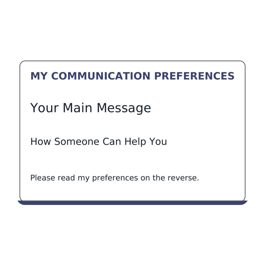 Personalised Communication Preferences Card Personalised Communication Preferences Card