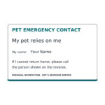 pet emergency contact card front sample artwork