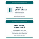 quiet space communication card front and reverse stock artwork