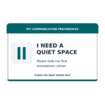 quiet space communication card front stock artwork