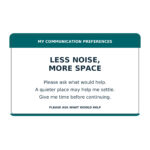 quiet space communication card reverse stock artwork