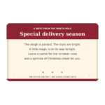 Santa sleigh licence Christmas novelty card, reverse artwork