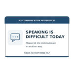 speaking difficult communication card front stock design