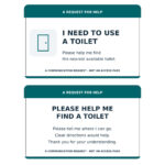 toilet request communication card front and reverse stock design