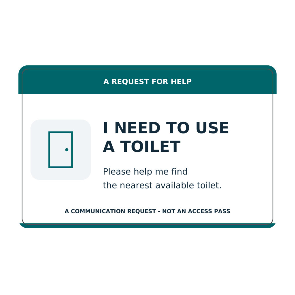 Toilet Request Card - Please Help Me Find a Toilet Toilet Request Card - Please Help Me Find a Toilet