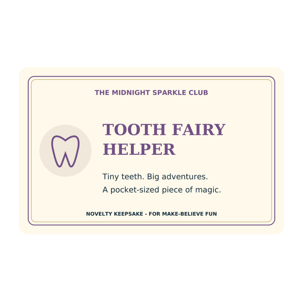 Tooth Fairy Helper Card - Novelty Keepsake