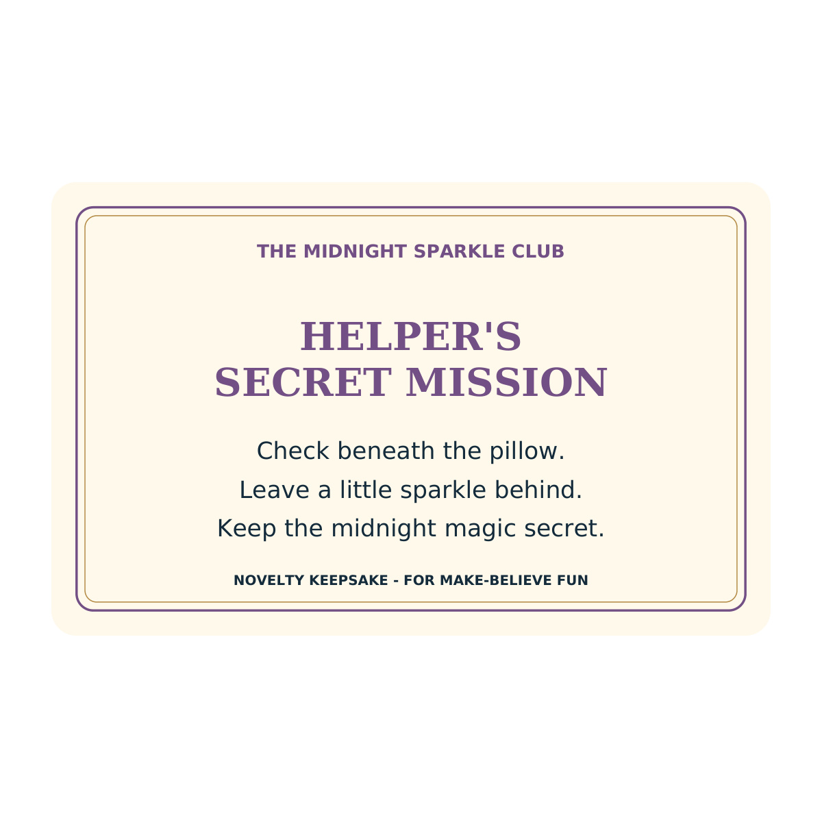 tooth fairy helper card reverse printed wording