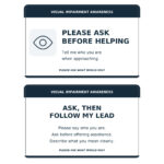 visual impairment awareness card front and reverse stock artwork