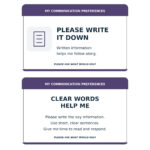 written information communication card front and reverse stock design