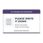 written information communication card front stock design