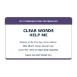 written information communication card reverse stock design